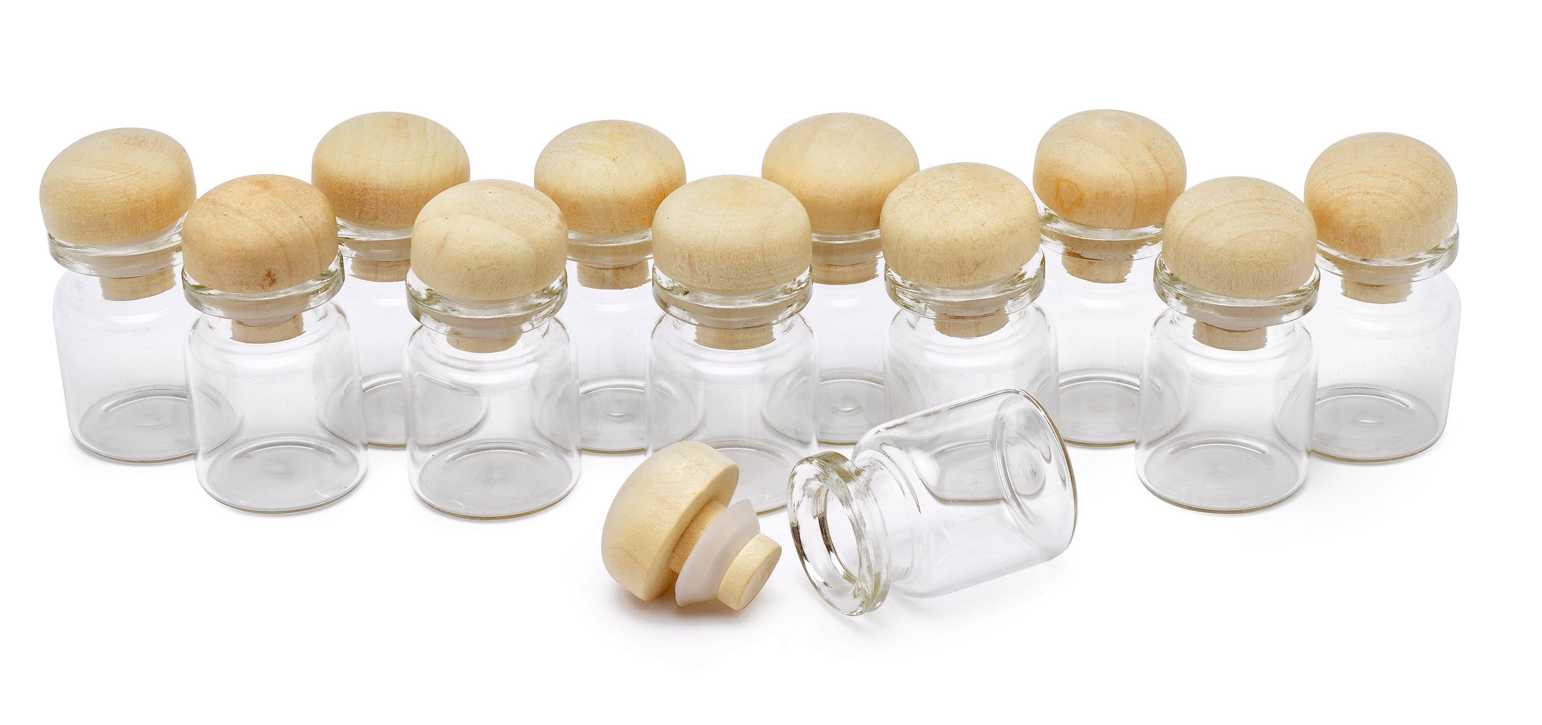 VBS XXL Trinkflasche Mini-Glasflaschen Flaschen-Minis, 12 Stück