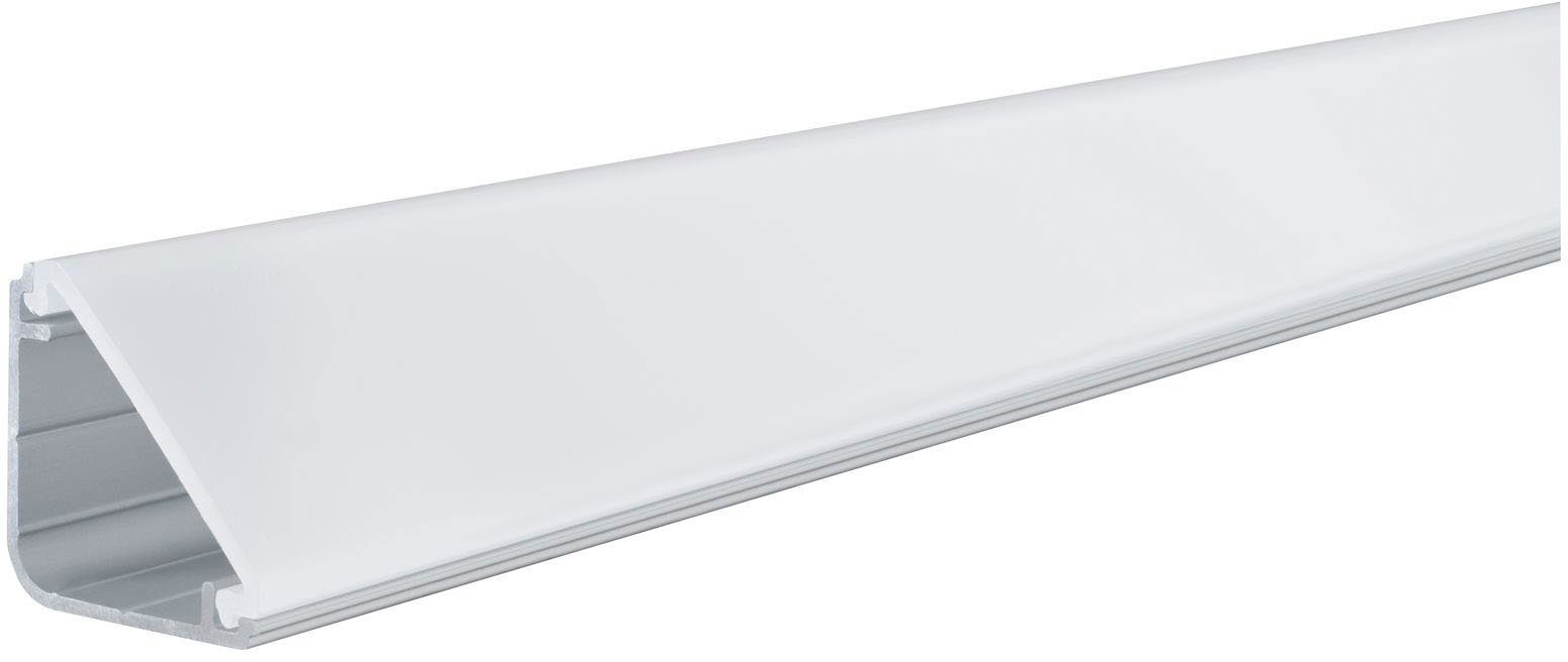 Alu Delta eloxiert, LED-Streifen mit Paulmann Alu/Kunststoff 1m Profil Diffusor Satin,