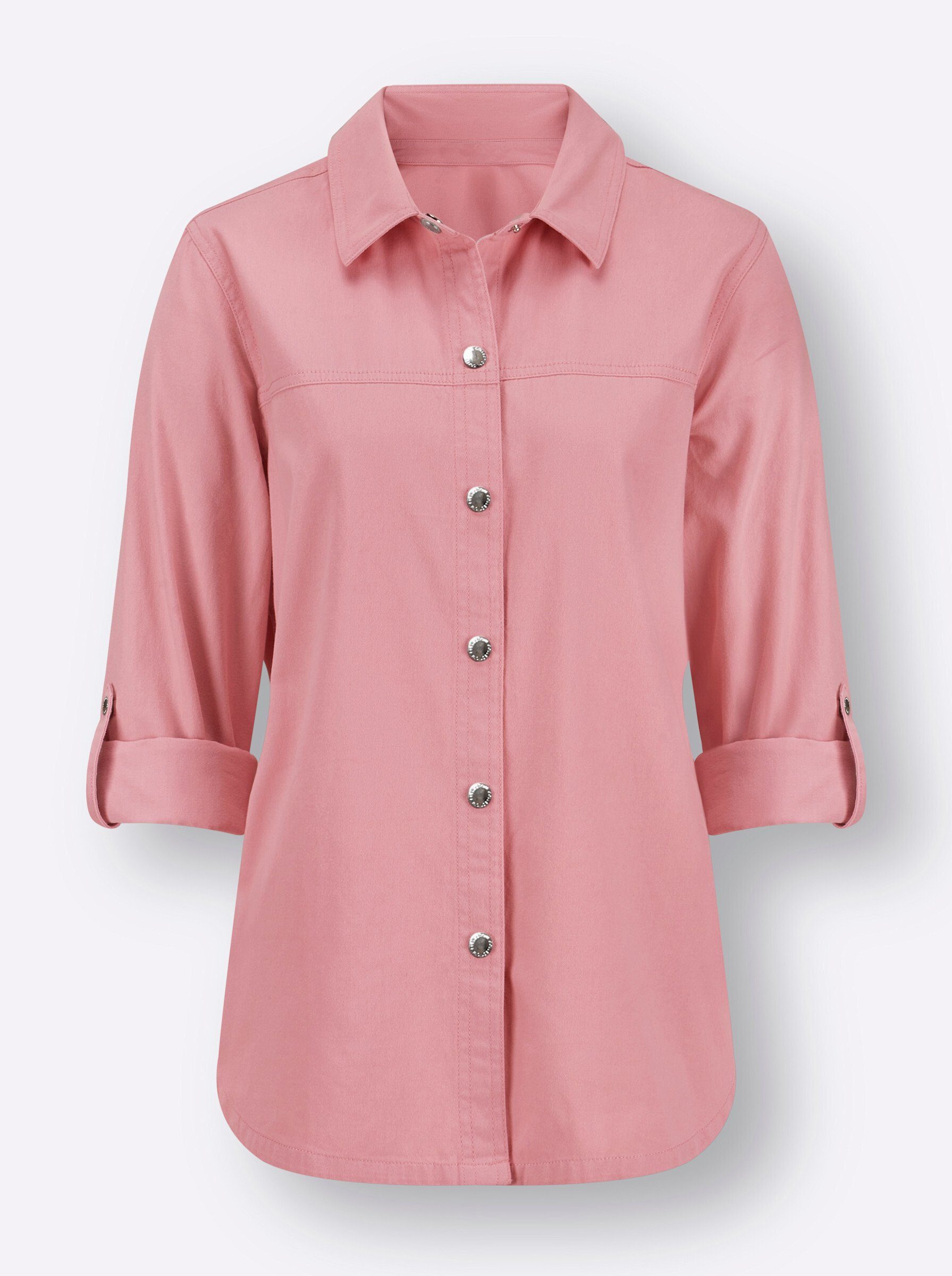 Klassische Bluse Jeansbluse Langarm