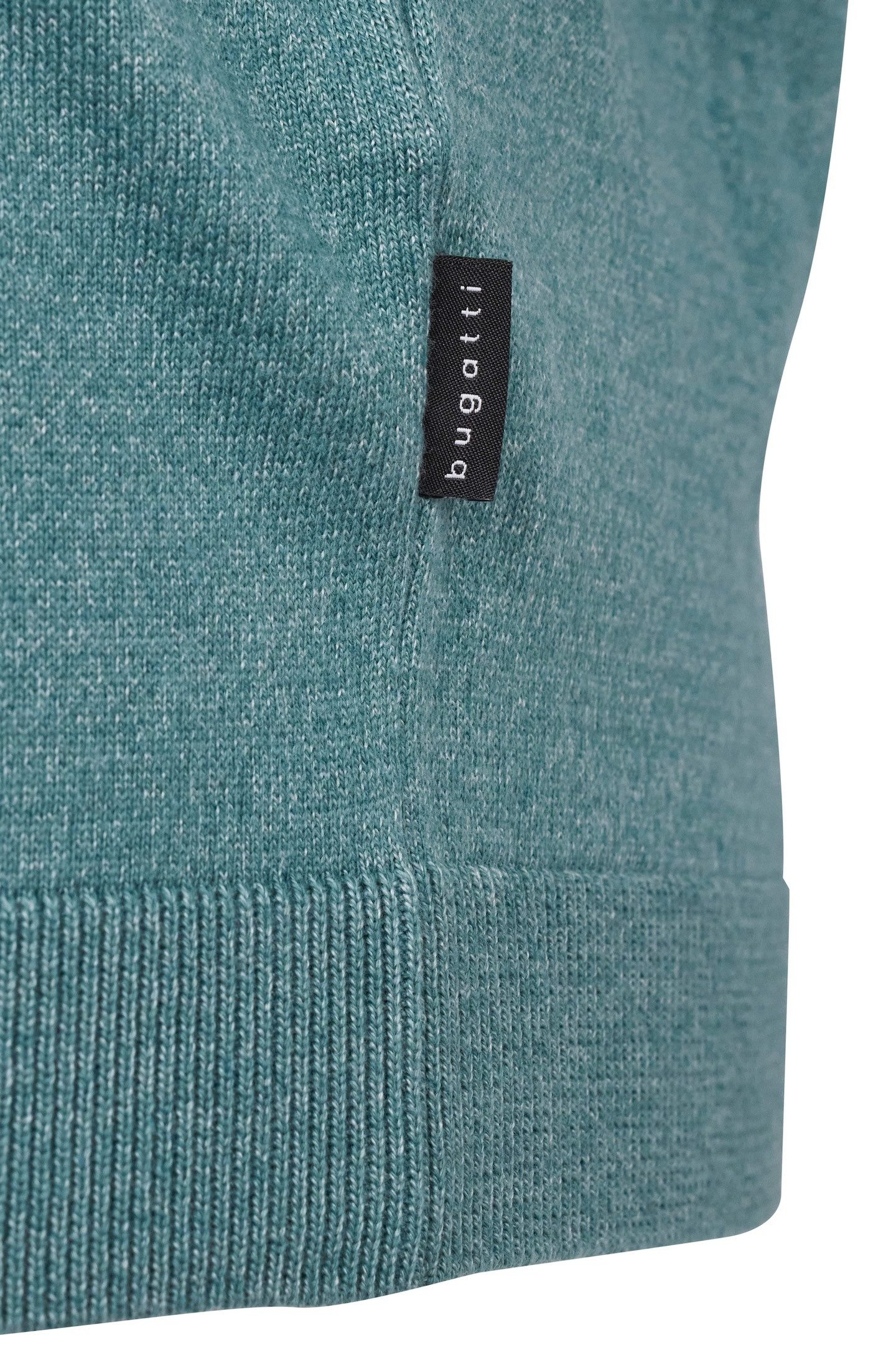 bugatti T-Shirt mit Rippenbündchen