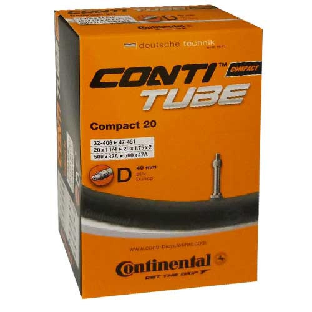 CONTINENTAL Fahrradschlauch Continental Schlauch Conti Compact 20 20x1 1/4-1.75\" 32/47-406/451 DV
