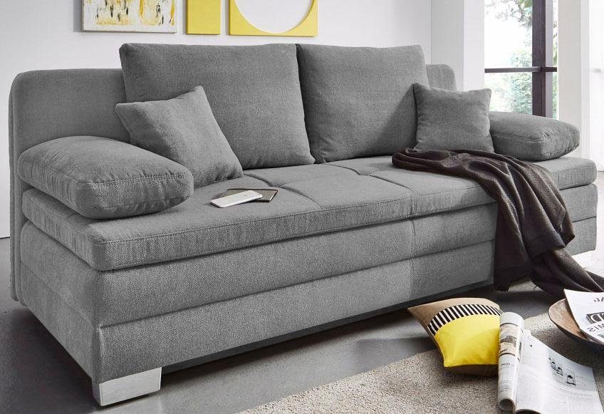 Jockenhöfer Gruppe Schlafsofa Lindau, B: 203 cm, Liegefl. 160x203 cm, mit Schlaffunktion, Bettkasten, Zierkissen & Kaltschaumtopper