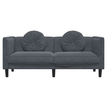 vidaXL Sofa Sofa mit Kissen 2-Sitzer Dunkelgrau Samt