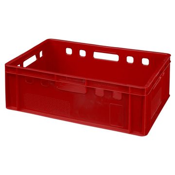 Logiplast Transportbehälter Eurokisten E2 Metzgerkiste Rot, (Spar-Set, 5 Stück), E2 Kiste, Lebensmittelecht, stapelbar