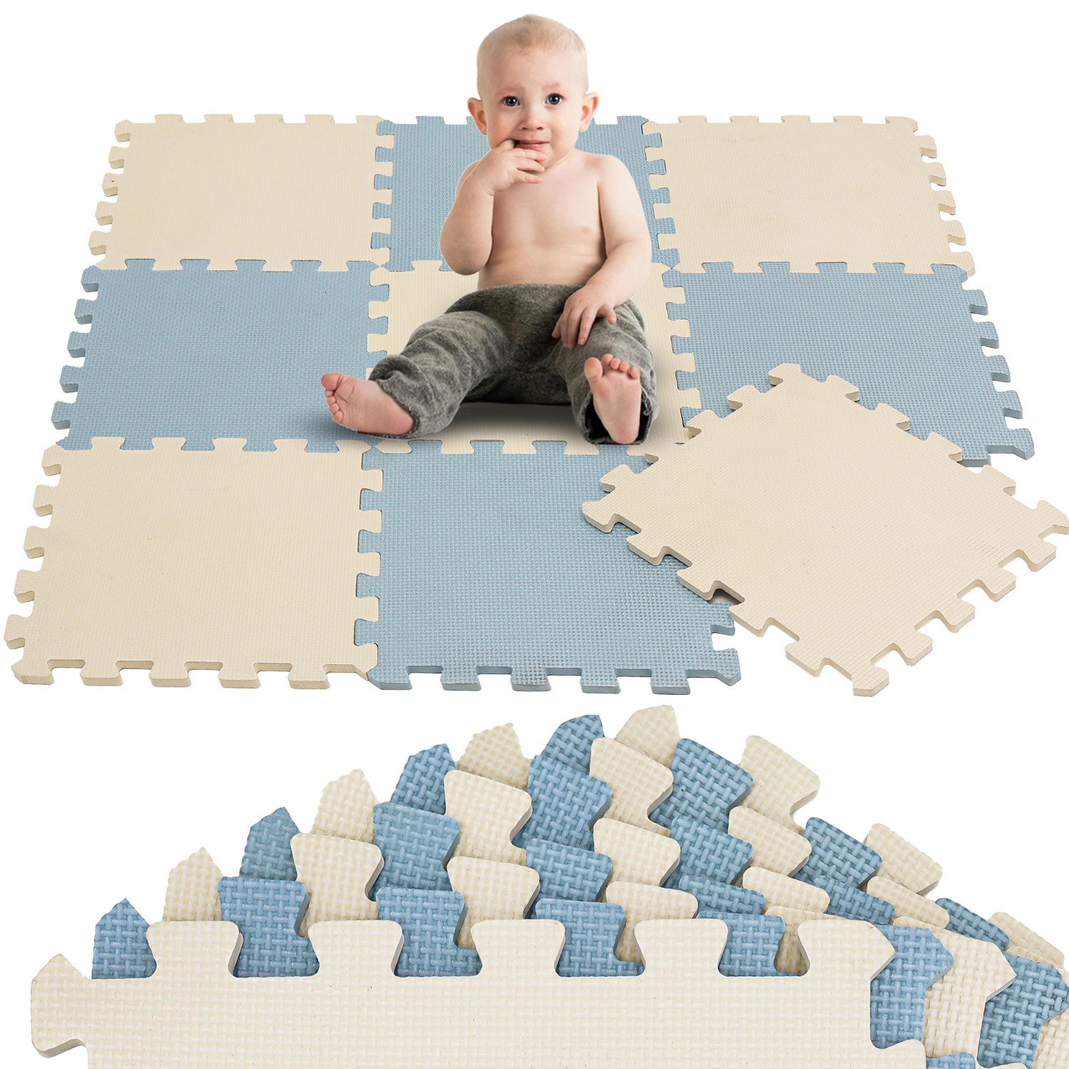 LittleTom Puzzlematte ab dem 1. Tag - 9 Teile Baby Spielmatte - 30 x 30 Kin günstig online kaufen