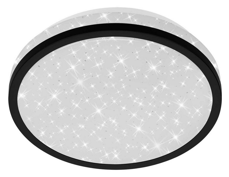Briloner Leuchten LED Deckenleuchte 3456-015, LED fest verbaut, Neutralweiß,  Sternenhimmel, IP20, schwarz, 21,7 cm, LED-Deckenleuchte in schwarz-weiß
