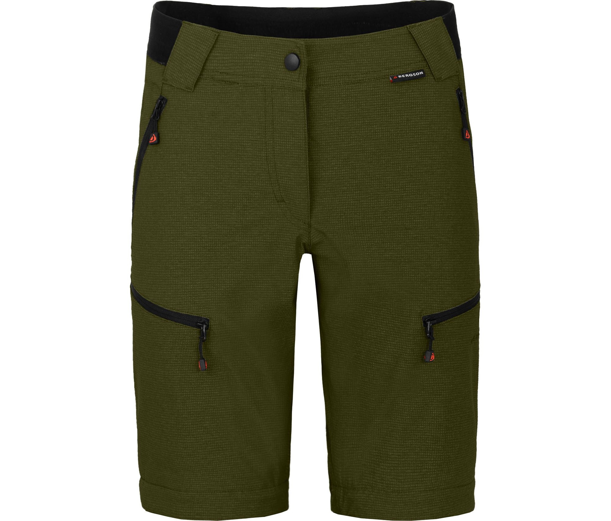 Bergson Outdoorhose PORI Zipp-Off Damen Wanderhose, robust, elastisch, Kurzgrößen, dunkel grün