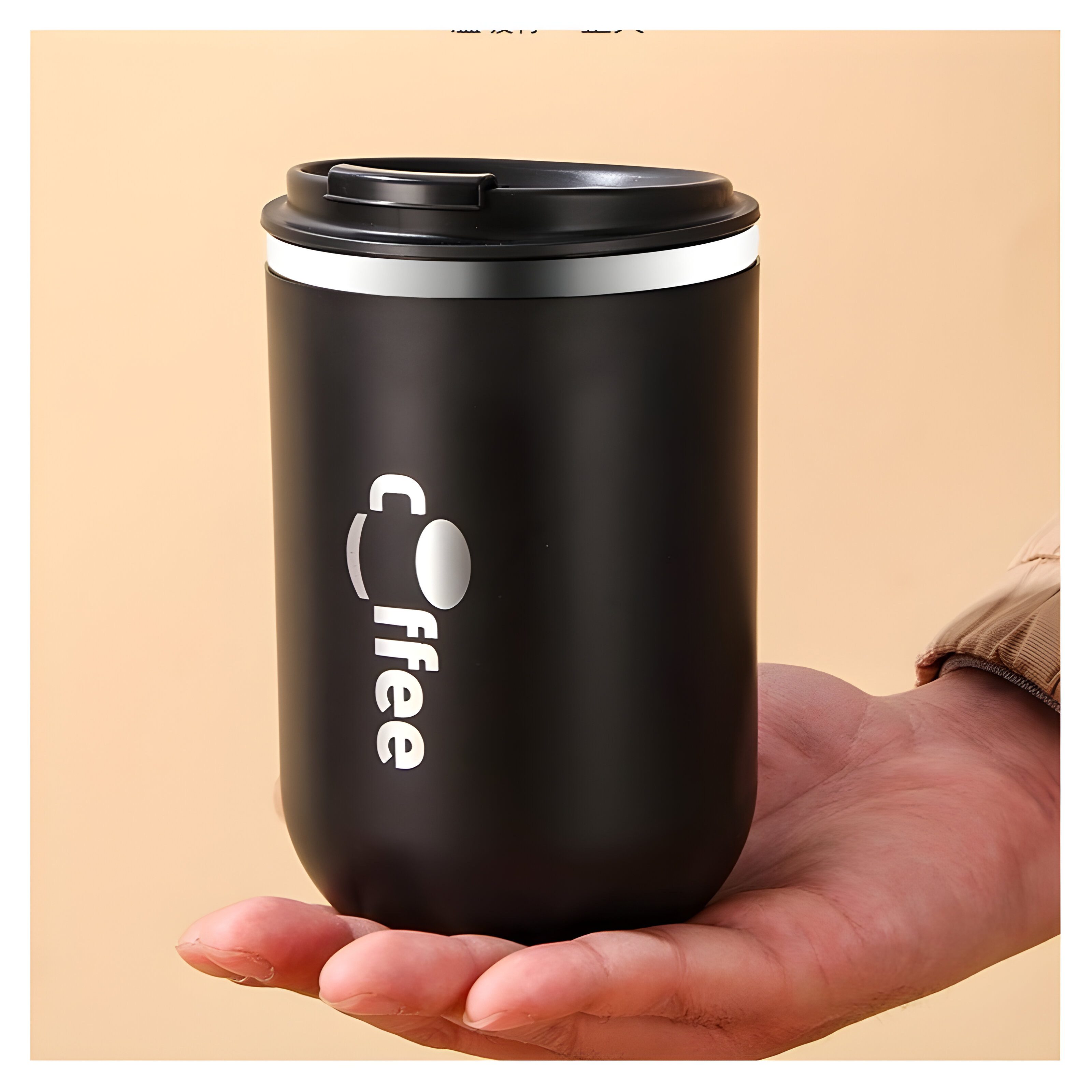 WS-Trend Coffee-to-go-Becher Isolierter Kaffeebecher Thermobecher Becher To-Go 500 ml, Edelstahl, Kunststoff
