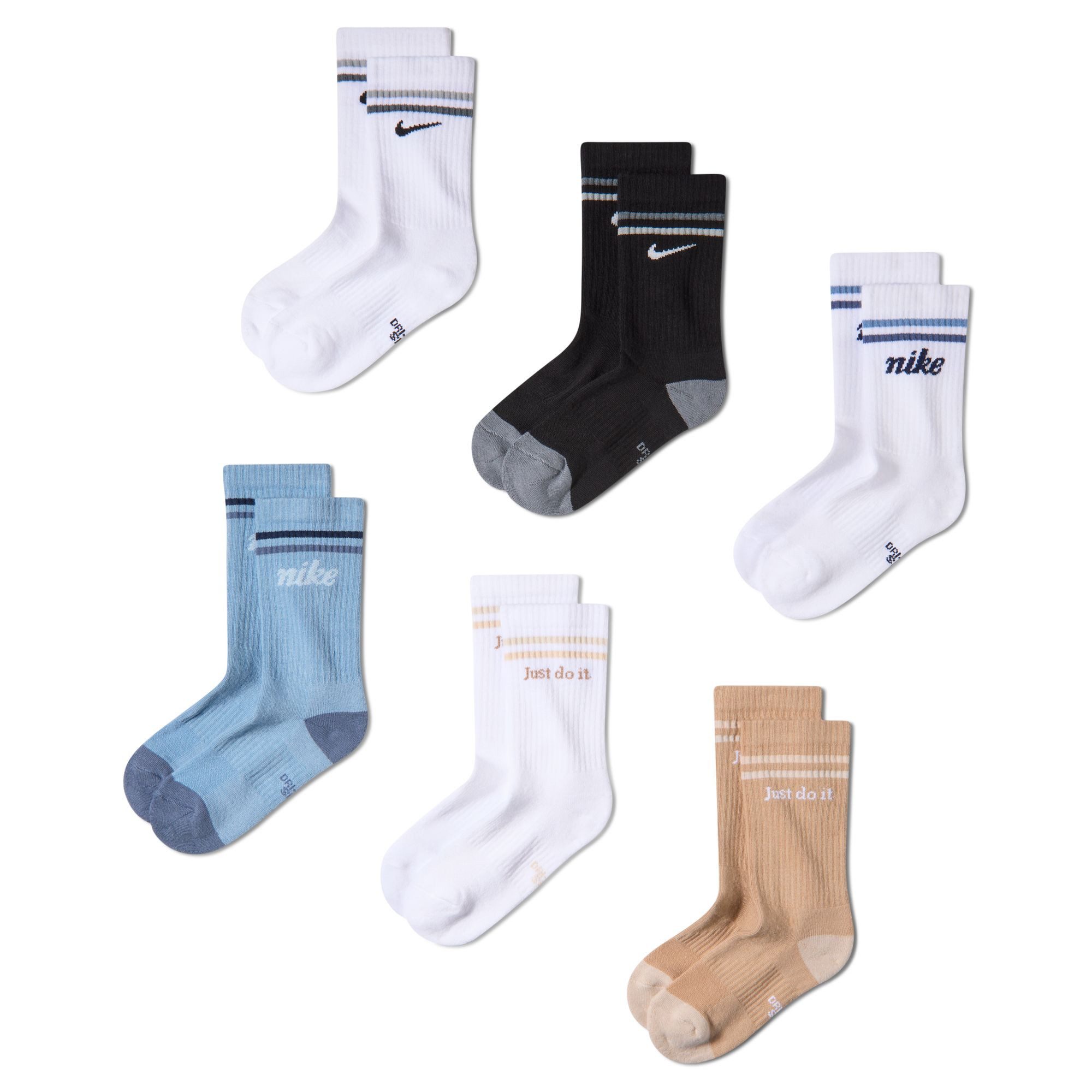 Nike Sportsocken Y NK ED CSH CRW 6P-144 LFESTYL (6-Paar) Für Kinder und Jugendliche