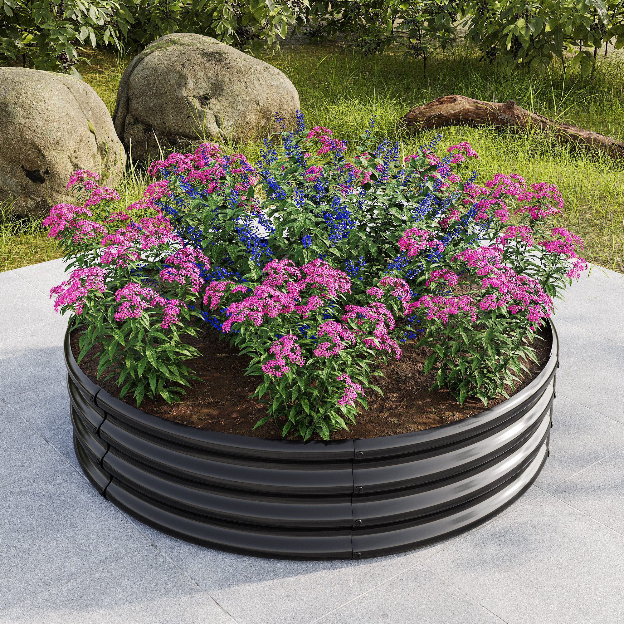 HOMERECOMMEND Hochbeet Blumenkasten, Halbkreis-Hochbeet aus Metall günstig online kaufen
