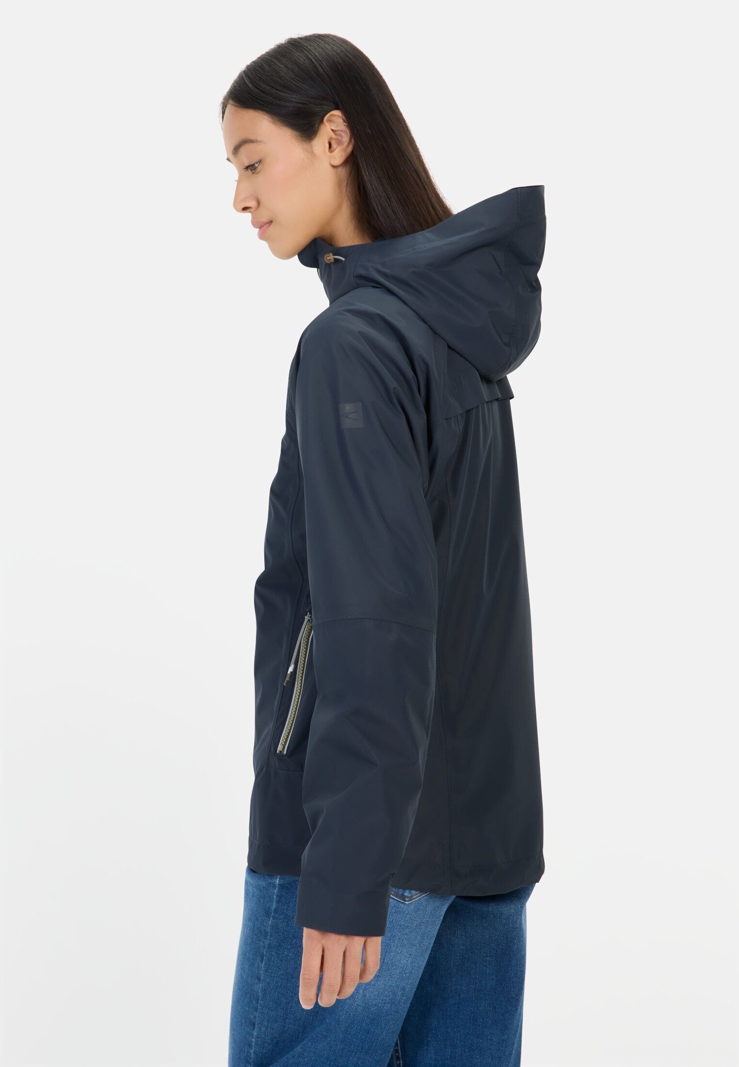 camel active Funktionsjacke aus Polyester Langarm Kapuze Markenlabel günstig online kaufen