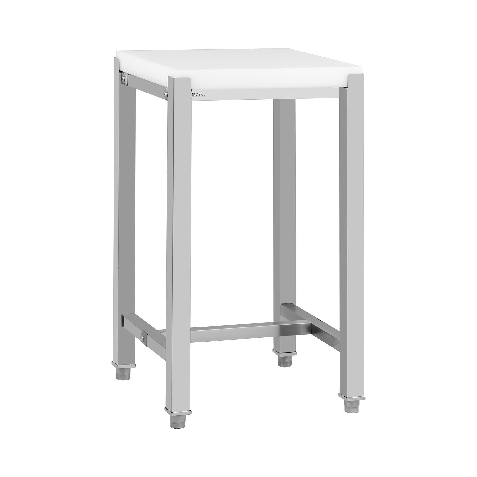 Royal Catering Schneidebrett Metzgerblock Hackklotz Fleischerblock 40 x 50 cm Edelstahl/Kunststoff, Edelstahl, Kunststoff (Polyethylen)