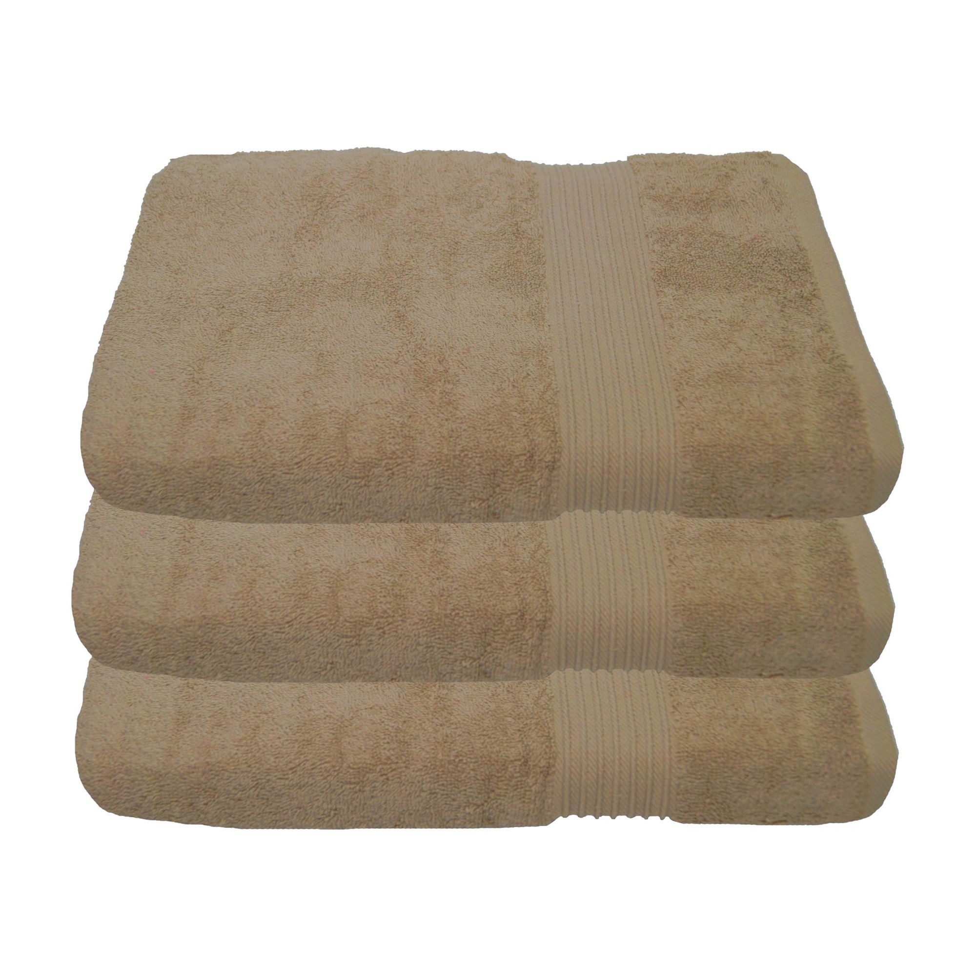 Duschtücher 3-Duschtücher-Pastell Beige-Duschtuch 70 x 140 cm