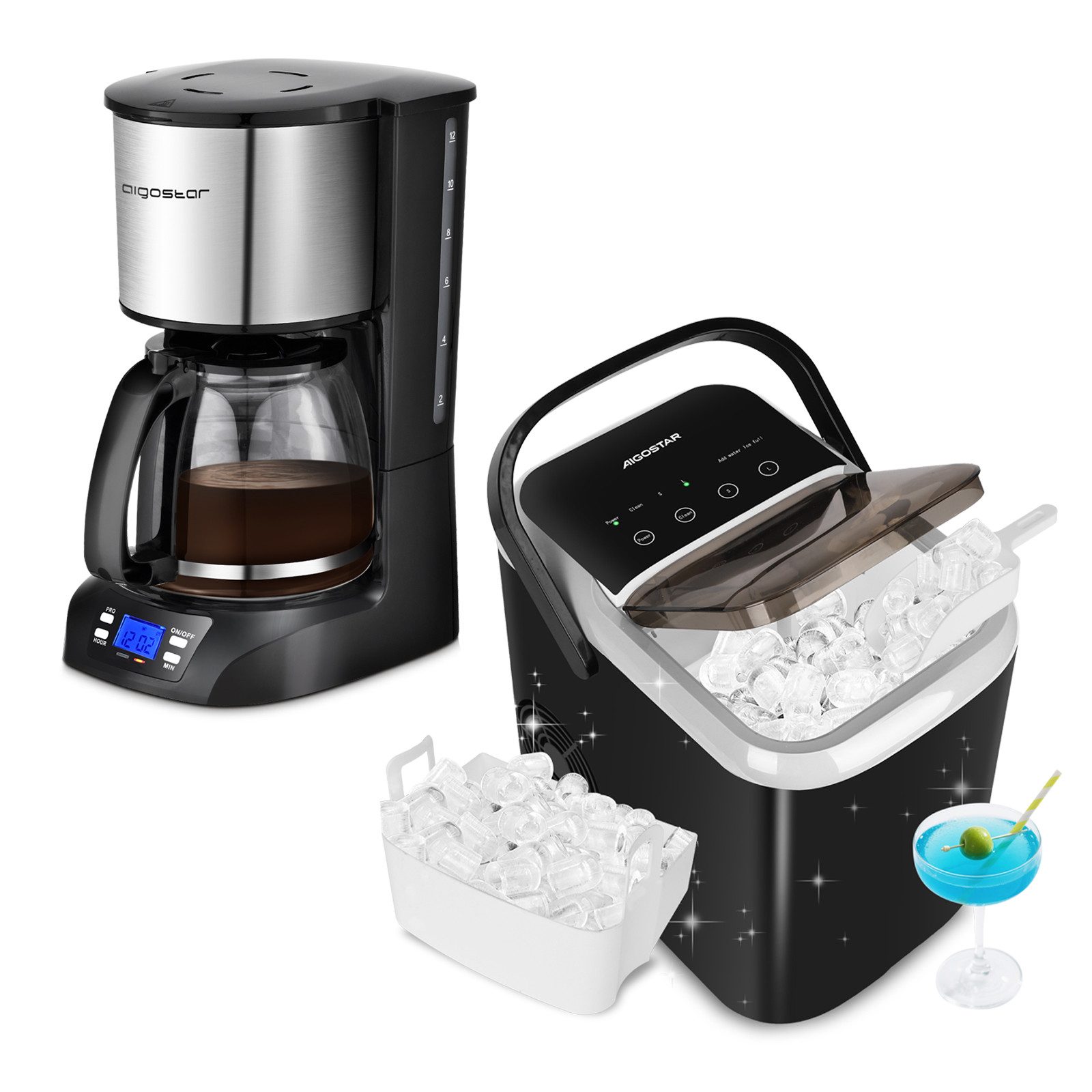 Filterkaffeemaschine Digitale FilterKaffeemaschine Edelstahl mit Timer, 1,5L, 800W