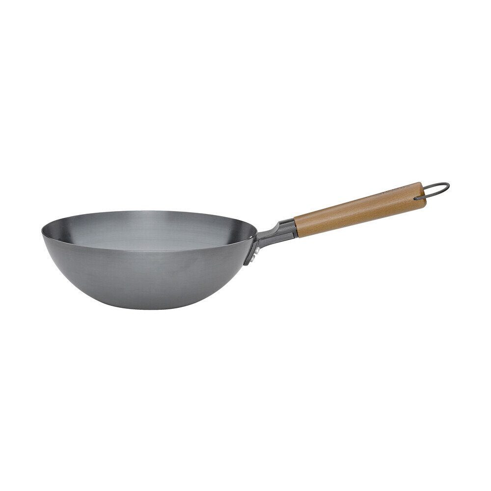 Spring Wok Wokpfanne 24 cm Canton, (1-tlg), Edelstahl mit Aluminiumkern, schwarz, nicht spülmaschinengeeignet