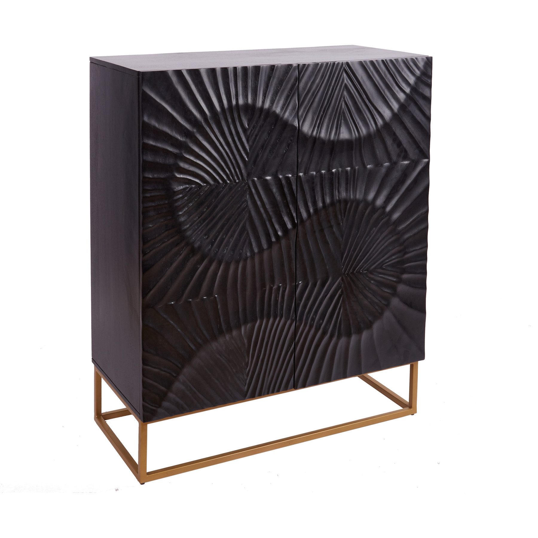 riess-ambiente Highboard SCORPION 120cm schwarz, Massivholz günstig online kaufen