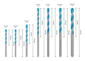 BOSCH Universalbohrer Expert CYL-9 MultiConstruction, Mehrzweckbohrer-Set 5/5,5/6/6/7/8/10 mm, 7-teilig