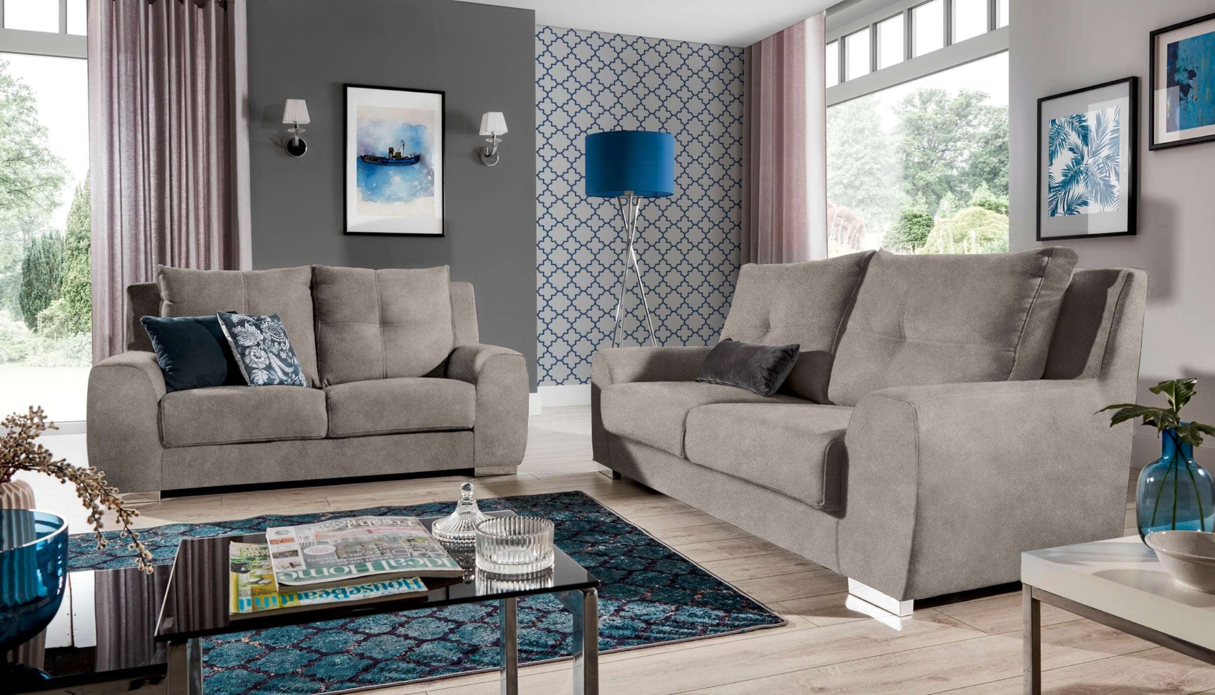 stellbar Stylefy Couchgarnitur), Raum 2x2-Sitzer im (2-tlg), bestehend frei Polstergarnitur Relaxfunktion, Sofa, aus Modern mit (Set Bastia, Design,