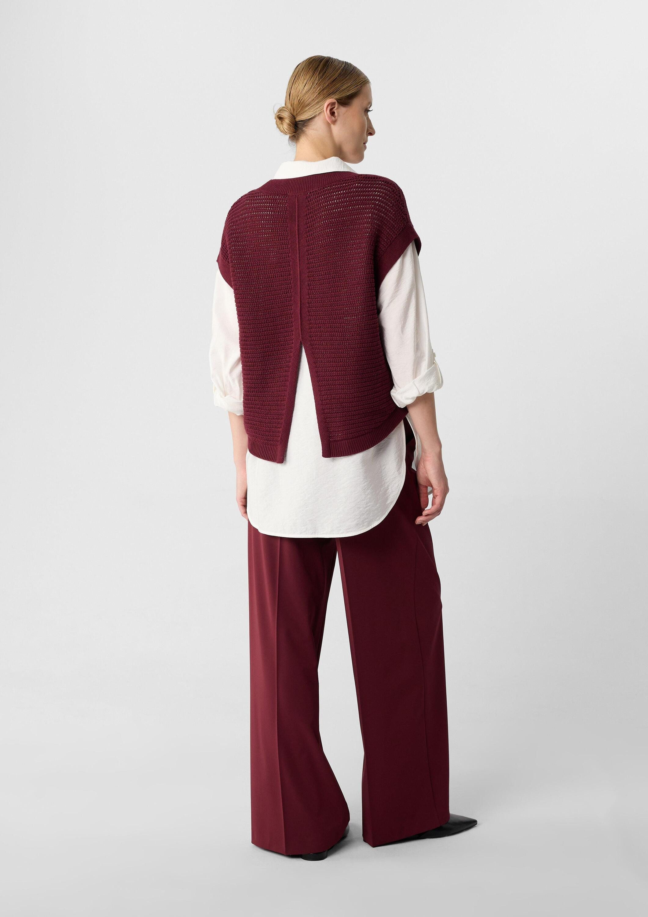 comma Funktionsjacke Strickpullover Verkürzter Strickpullunder mit Rückenschlitz