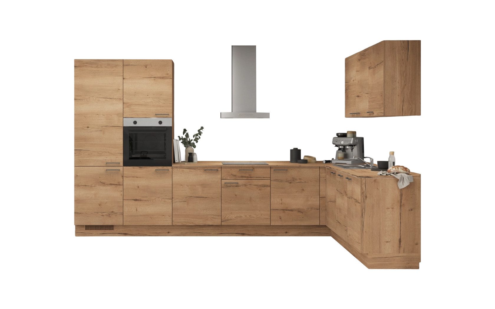 nobilia® Winkelküche Hem, individuell anpassbar, gratis Küchenplanung mit Profis, (Breite 613.2 cm), vormontiert, wahlw. mit E-Geräten, inkl. Lieferung