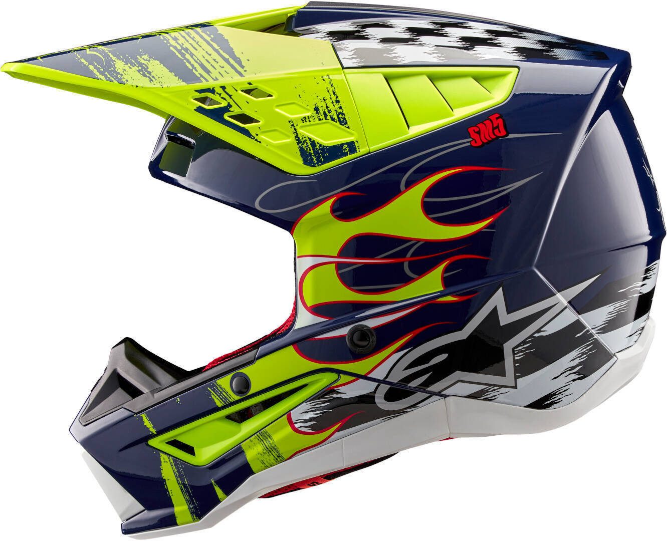 Alpinestars Motocrosshelm S-M5 Rash Motocross Helm, Notfallsystem-Polsterung (EQRS)