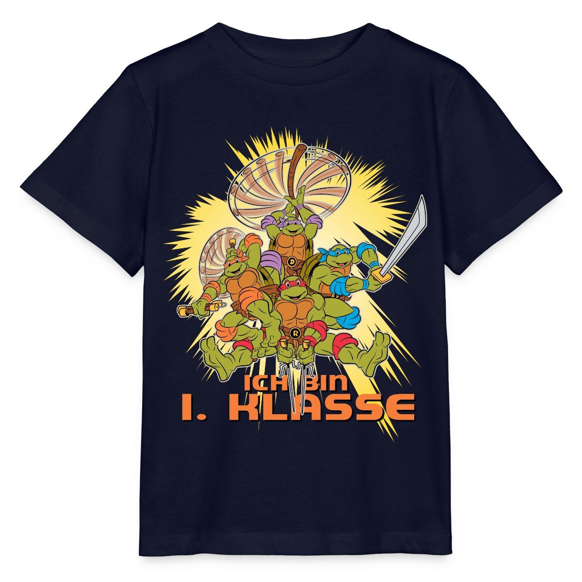 T-Shirt Teenage Mutant Ninja Turtles Einschulung Kinder Basic T-Shirt