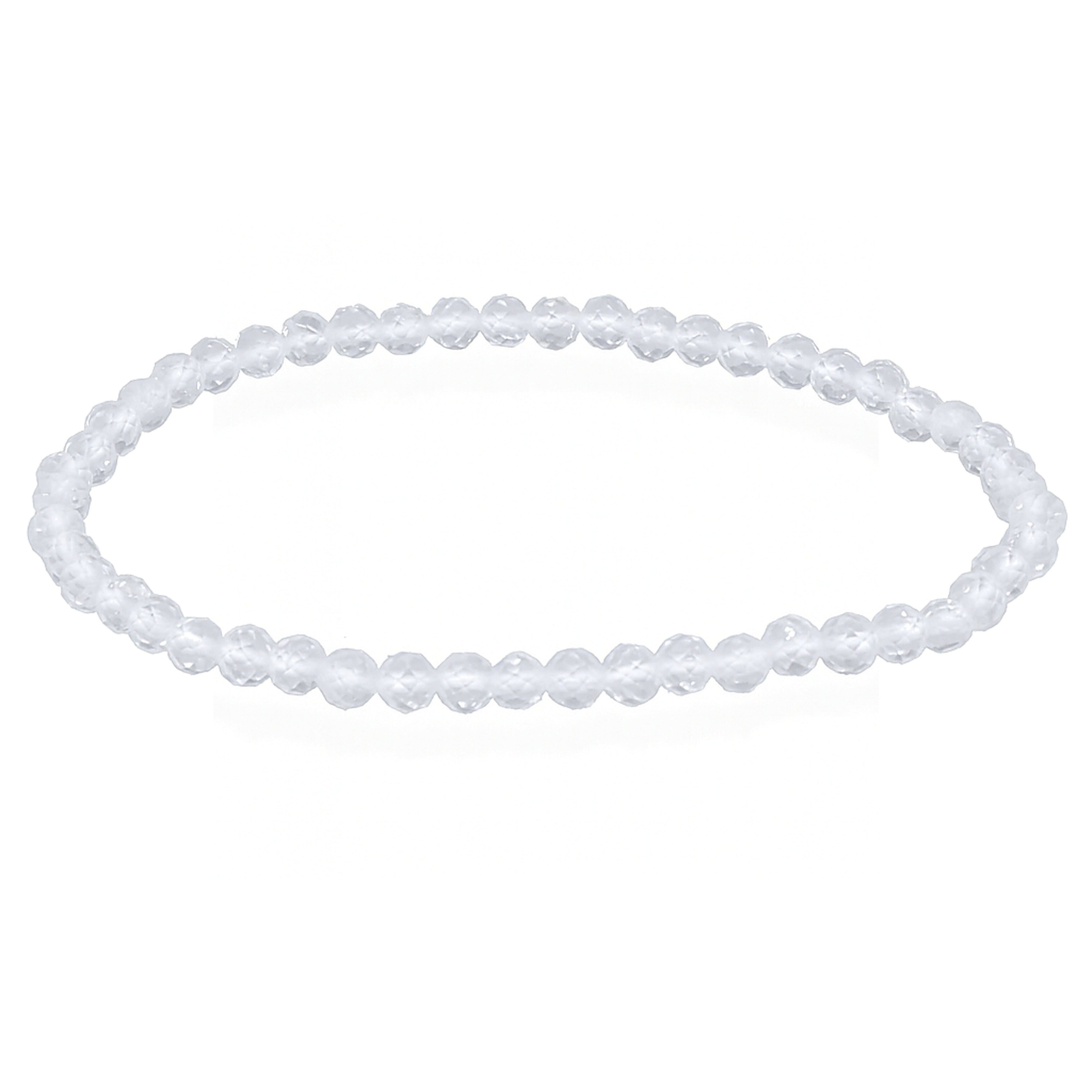Lebensquelle Plus Armband Facettiert 4 mm, 19 cm Länge, Inklusive Edelsteinkarte