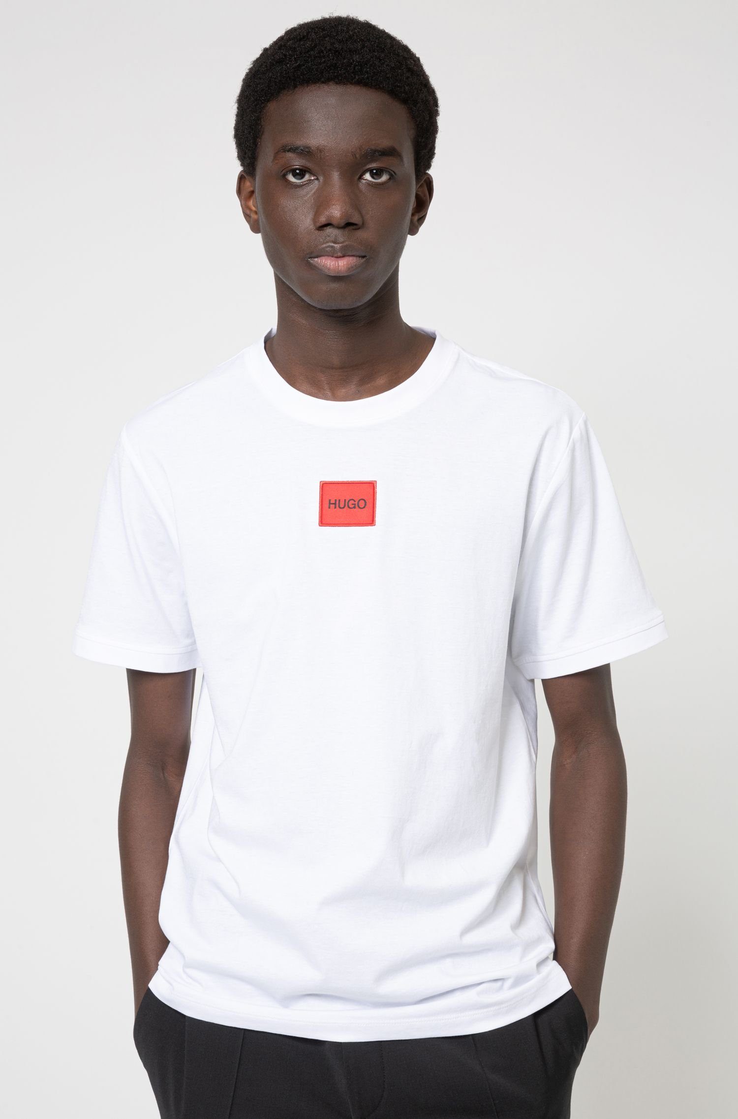 Weiß HUGO Diragolino T-Shirt (1-tlg) (100)