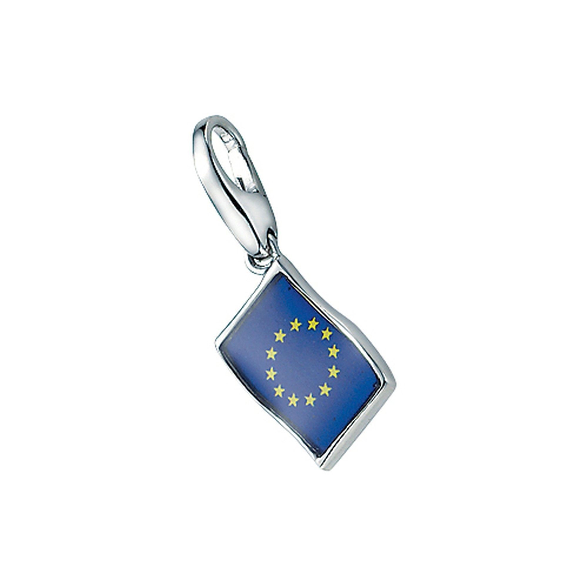 Charm-Einhänger Flagge Europa, Silber 925