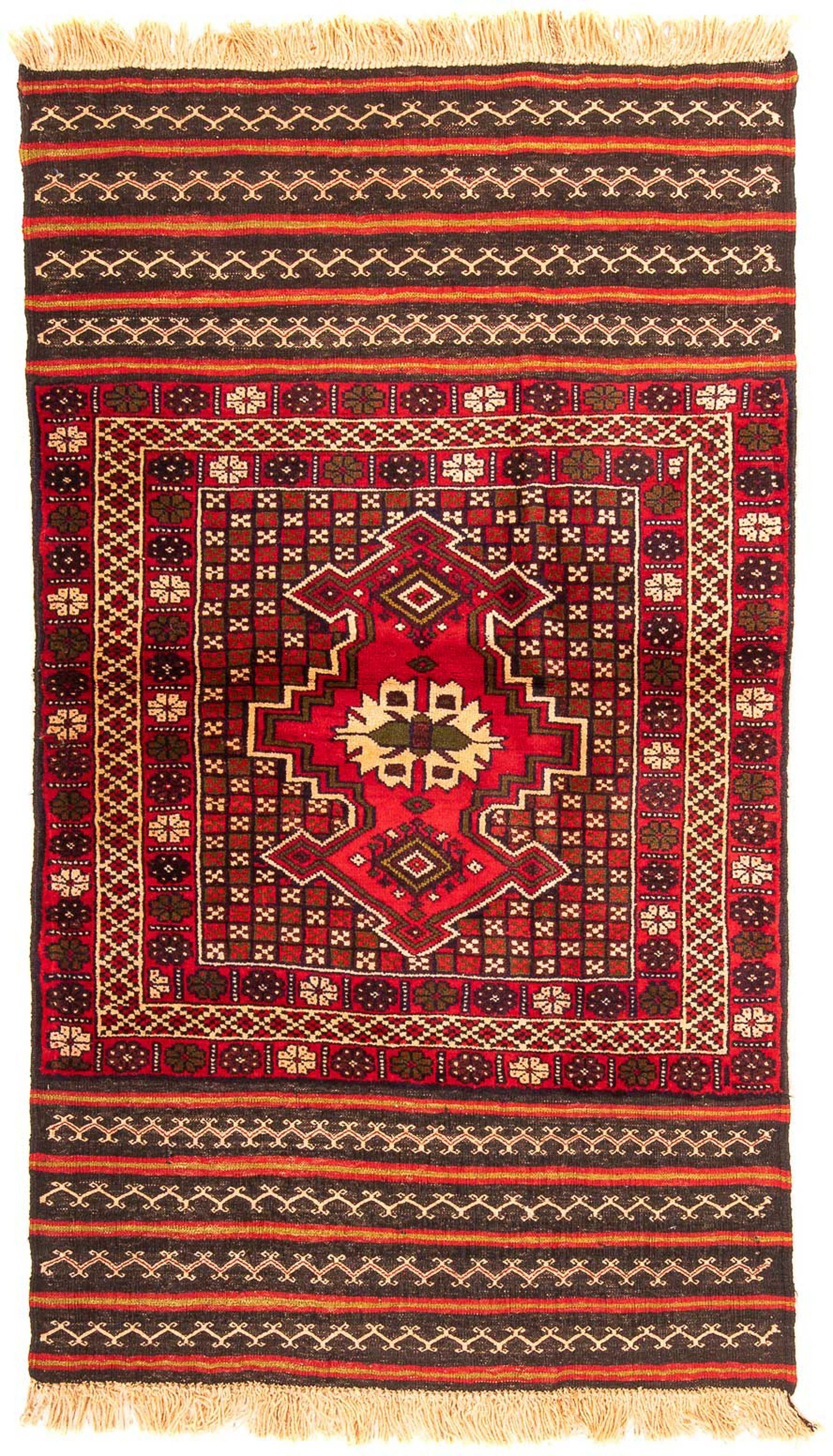 Wollteppich Kelim - Oriental 155 Höhe: Einzelstück - - mm, rechteckig, x Wohnzimmer, 4 morgenland, 87 cm rot