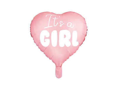 partydeco Luftballon, Folienballon Herz / It's a girl 45cm rosa