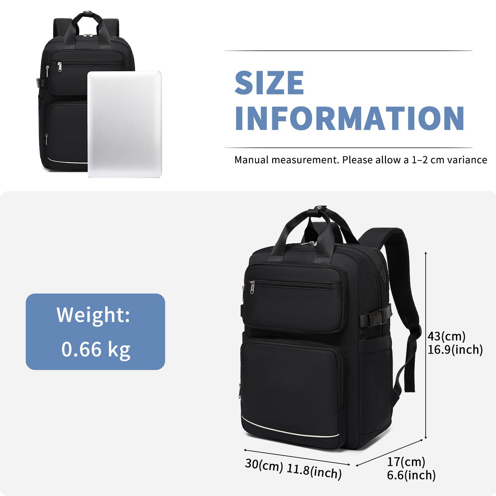 KONO Rucksack Ryanair Handgepäck 40x30x20 cm–20L Reiserucksack mit Laptopfach