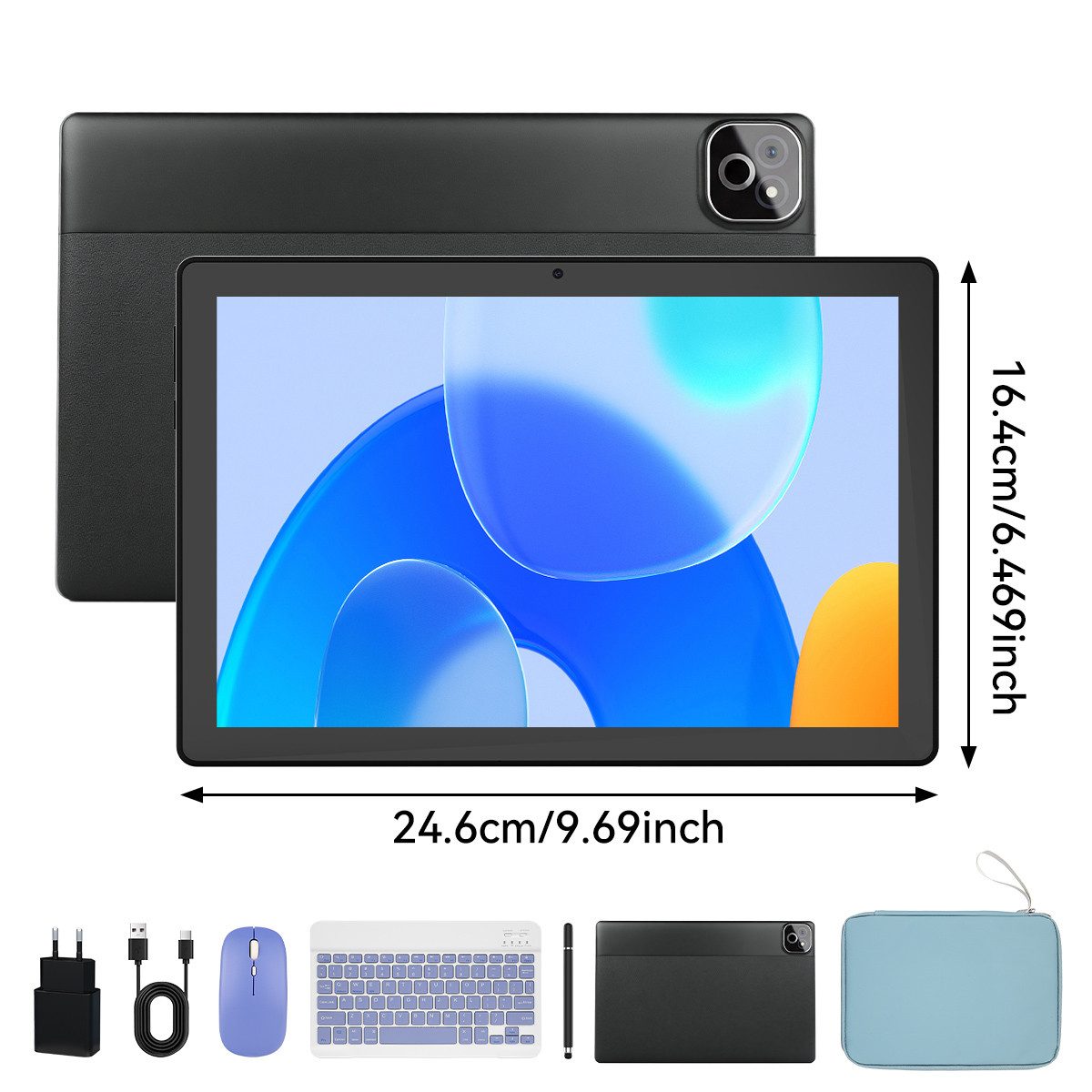 Happybe 10.1 Zoll 36(6+28)GB RAM, 256 GB, mit Tastatur/Maus/Stift Tablet (10.1", 256 GB, Android) – Bild 3 von 3
