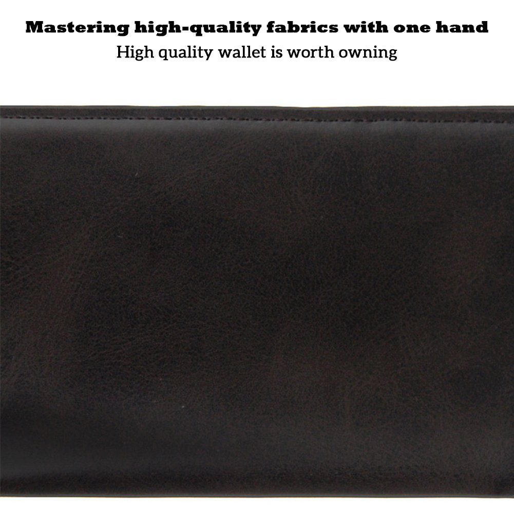 black Blusmart Mit Geldbörse Reißverschluss, Tragbare Lange Leichte Herrenbrieftasche