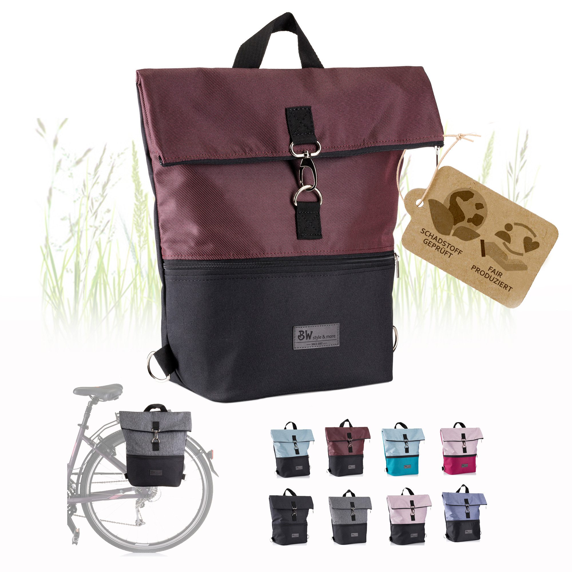 BambiniWelt by Rafael K. Fahrradtasche Fahrradtasche Gepäckträgertasche 2in1 Rucksack 20L, Gepäckträgertasche/Fahrradrucksack
