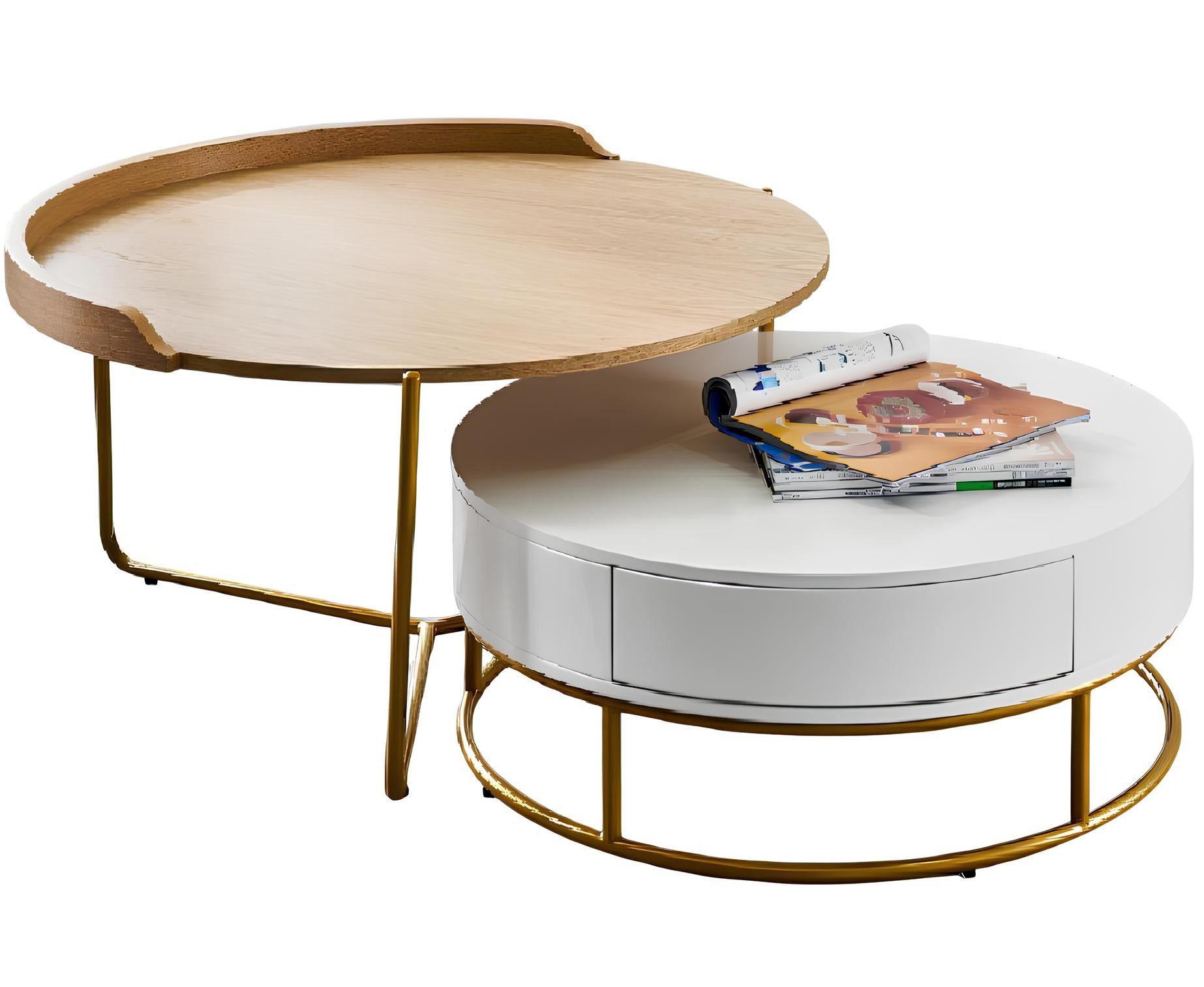 Xlmoebel Couchtisch Moderner Holz-Couchtisch mit Beistellfunktion und edler Verarbeitung (Set, 2-St., 2x Couchtische), Hergestellt in Europa