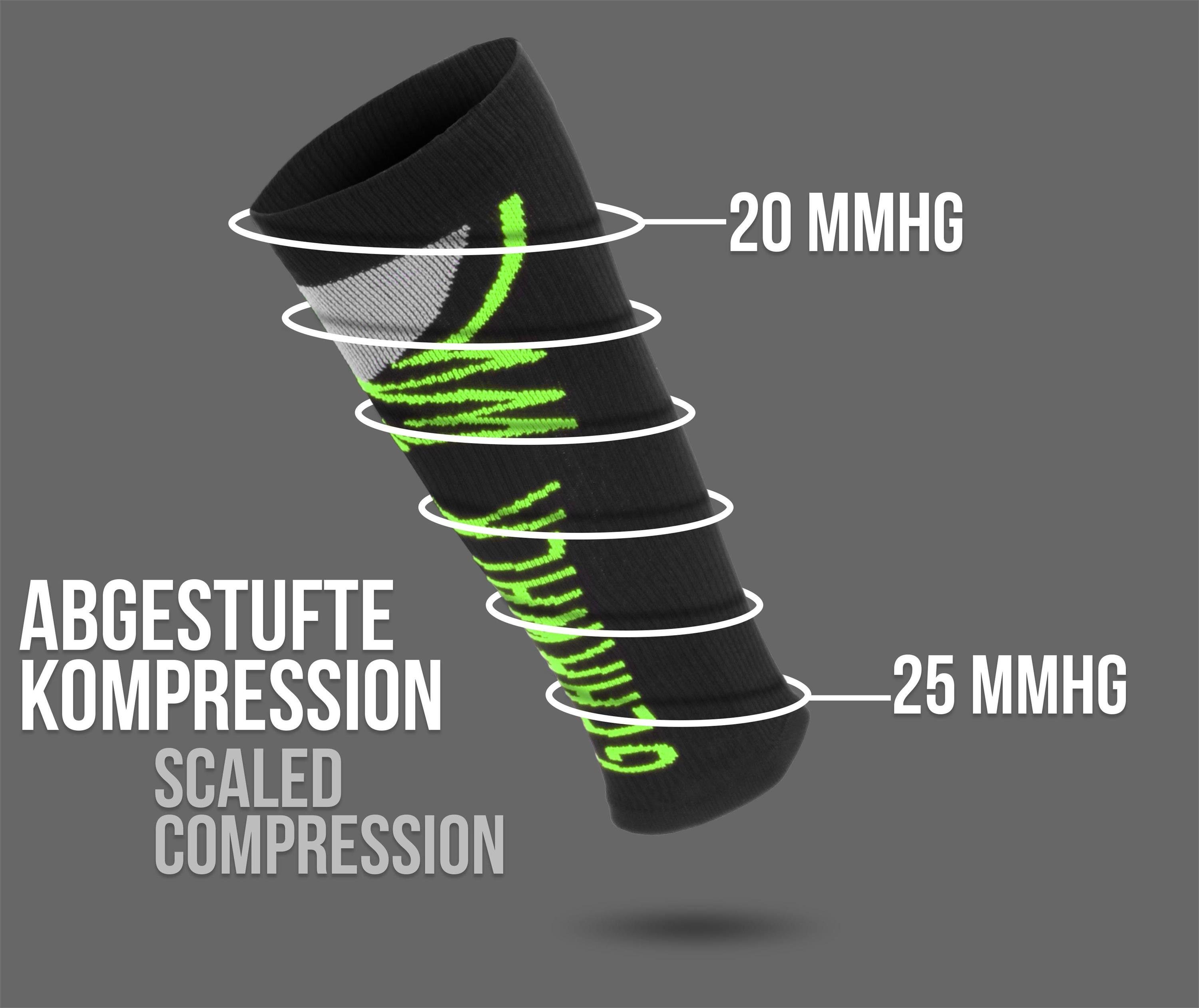 normani Sport-Waden-Kompressionsstulpen Abschlussrand Beinstulpen 2 Grün ohne Paar schneidenden