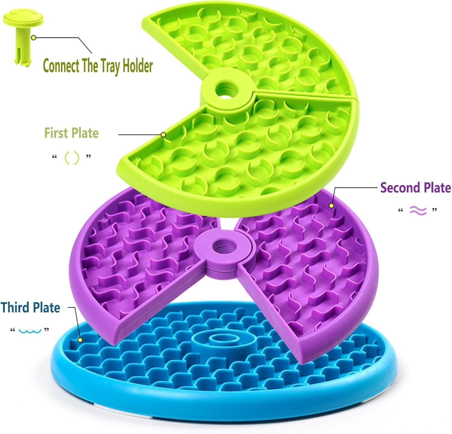 FELIXLEO Antischlingnapf Slow Feeder Hund Anti Schling Napf Rutschfest 3 Ebenen Fressnapf