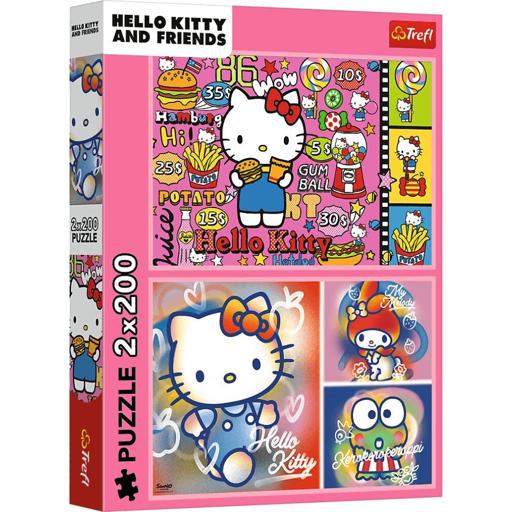 Trefl Puzzle Puzzle Hello Kitty und eine Packung mit 2x200 DLKS, Puzzleteile