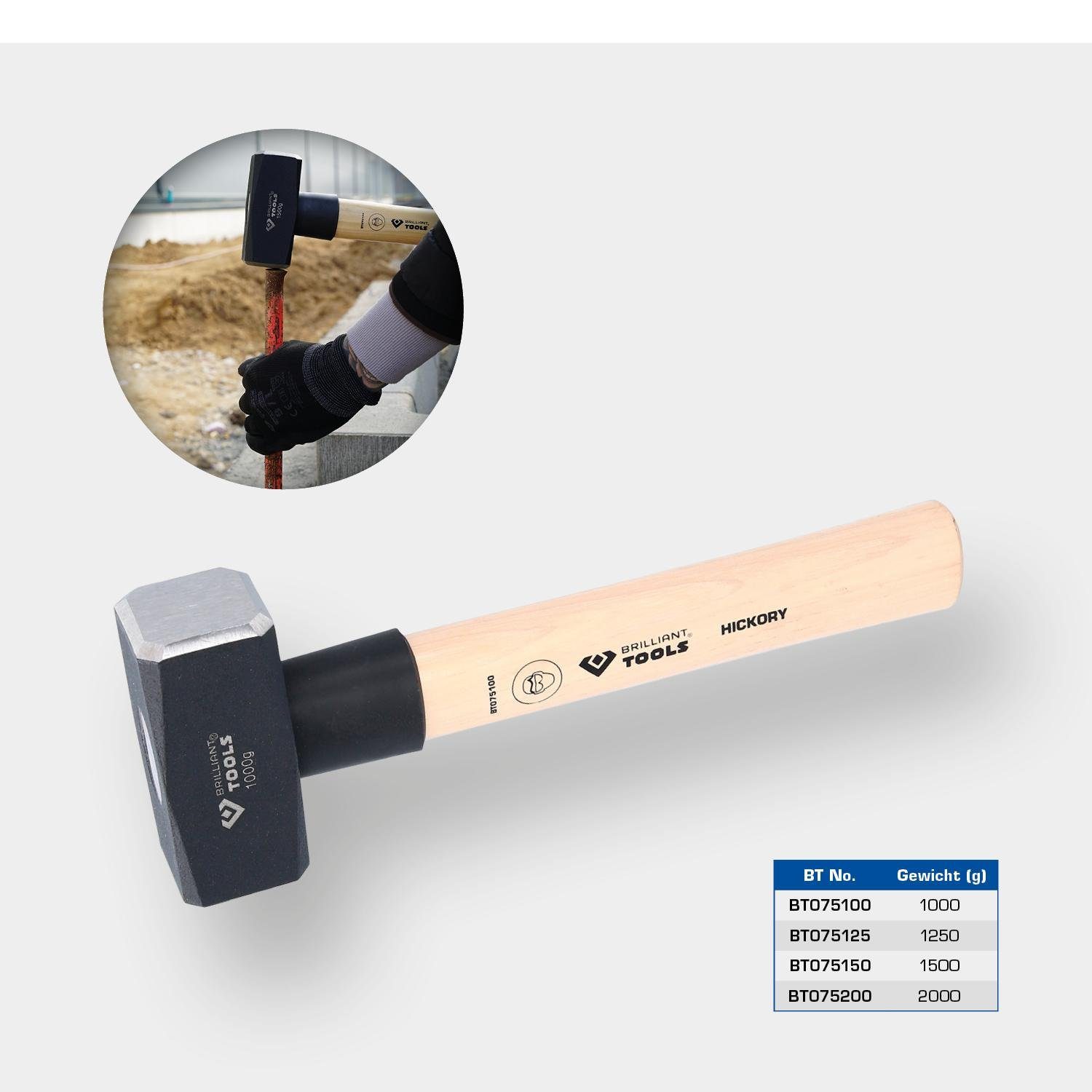 g Tools Hickory-Stiel, Brilliant 2000 Hammer Fäustel mit