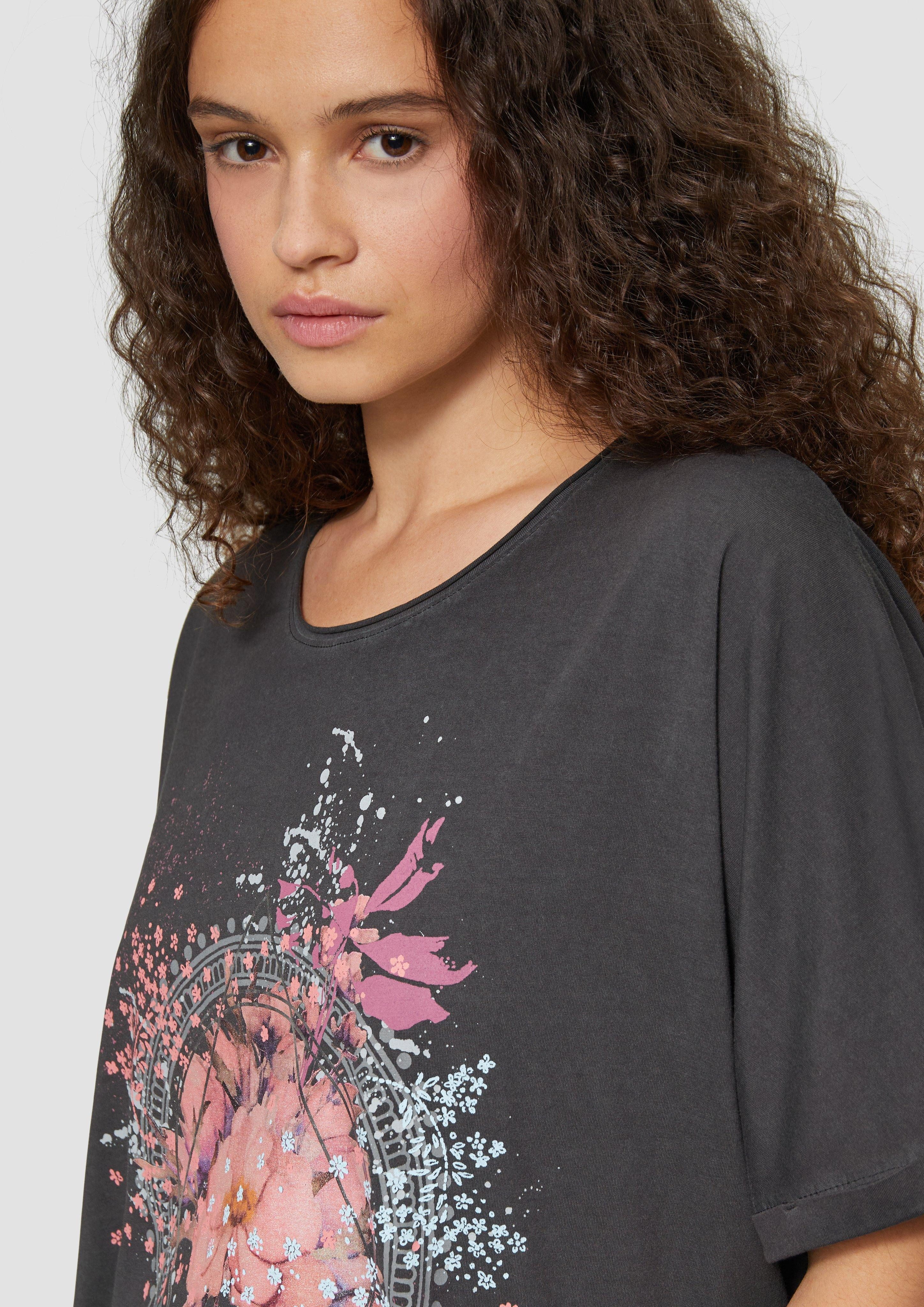 QS Kurzarmshirt Oversize Shirt in gewaschener günstig online kaufen