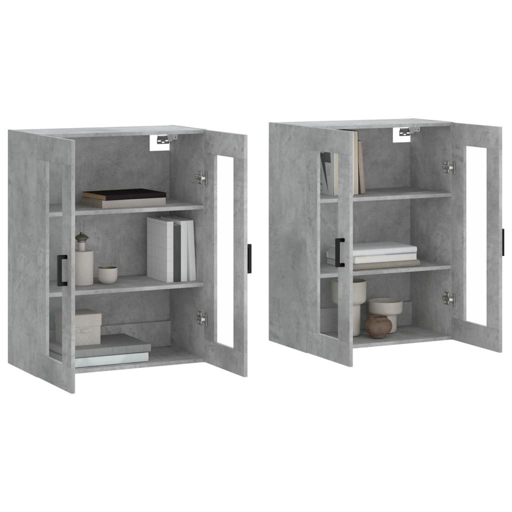 vidaXL Sideboard Wandschränke 2 Stk. Betongrau günstig online kaufen