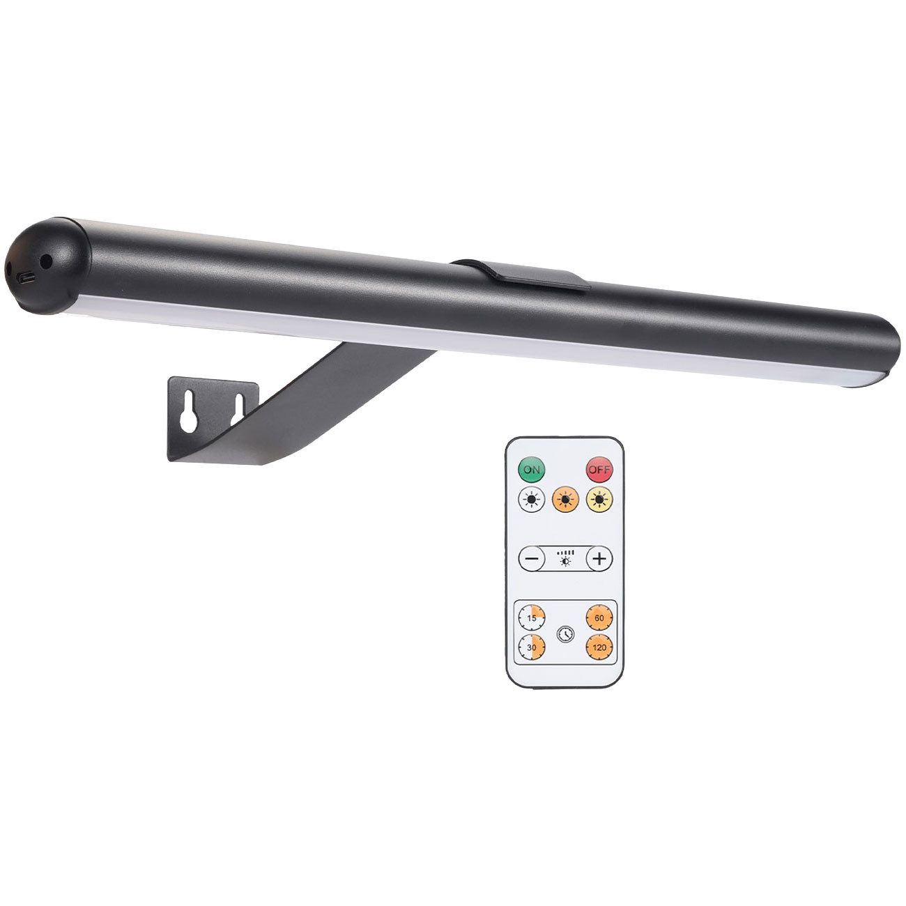 shop'n smile ideoon LED Wandleuchte Dimmbare Bildleuchte Fernbedienung&Touch-Schalter 4400 mA Akku, LEDs, warmweiss, kaltweiss, naturweiss, 40 LEDs, 4 Lichtfarben, 12–20 Std. Laufzeit & Timer 15–60 Min
