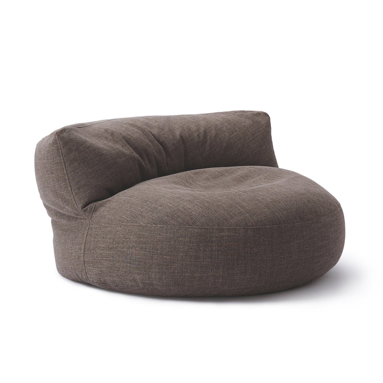 Lumaland Sitzsack Round Sofa Sitzkissen Bean Bag Couch Lounge, inkl. Rückenlehne In-& Outdoor 90x90x50cm braun