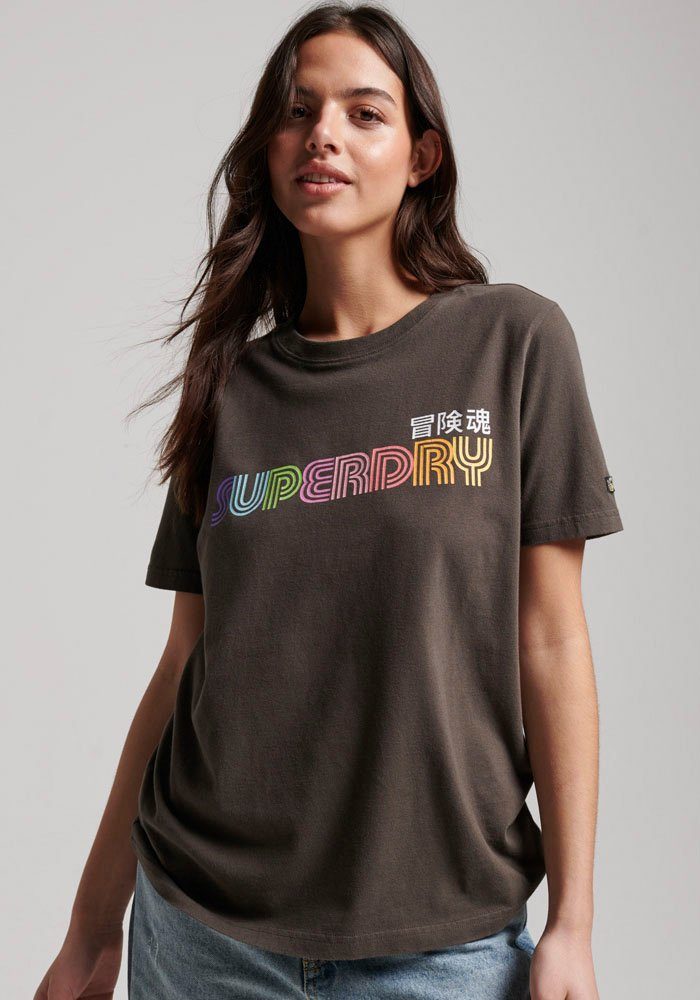 Superdry Rundhalsshirt VINTAGE RETRO RAINBOW TEE Vintage Black