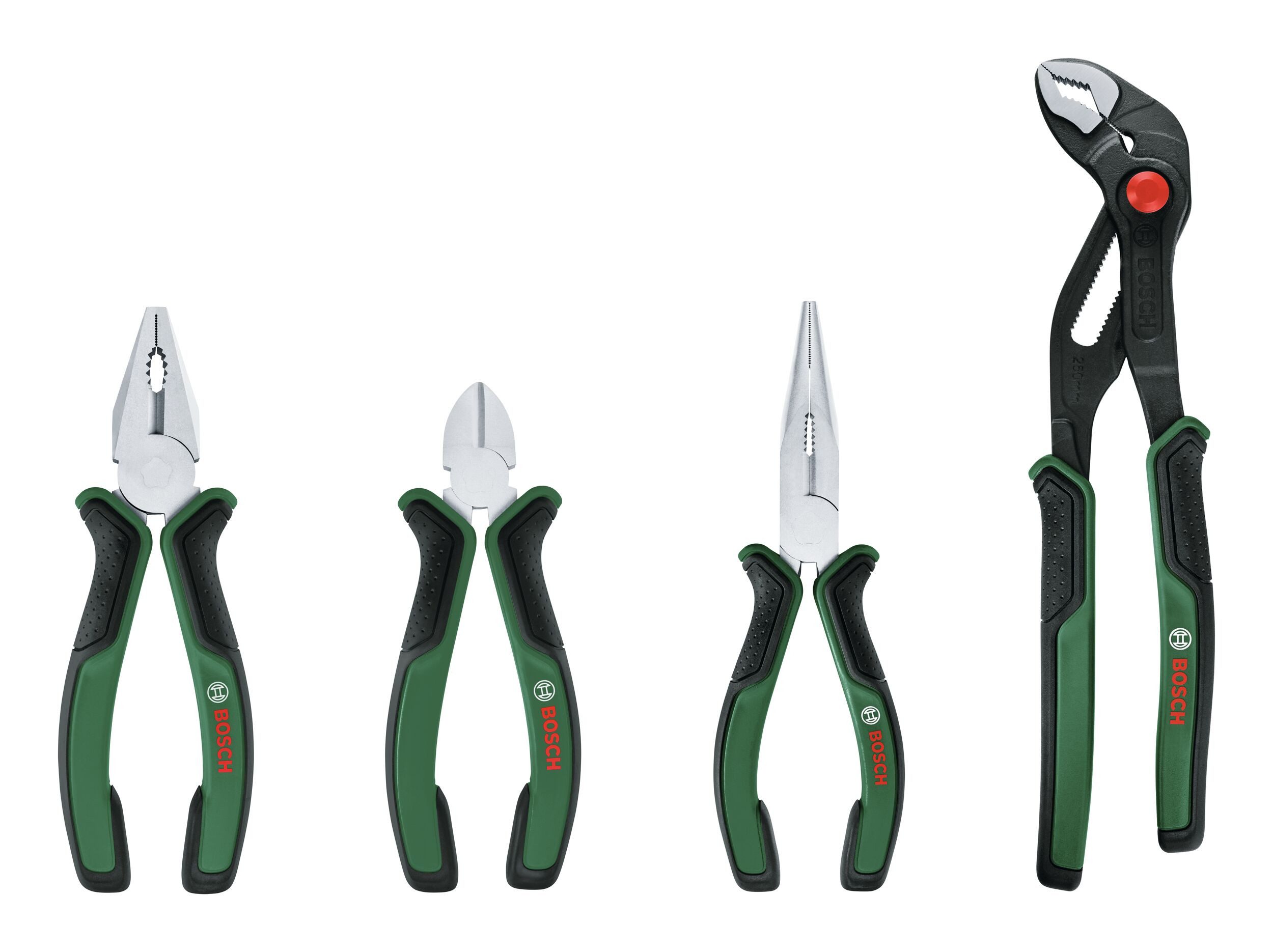 BOSCH Zangenset, 4 Teile, Handwerkzeug Zangen-Set, 4-teilig