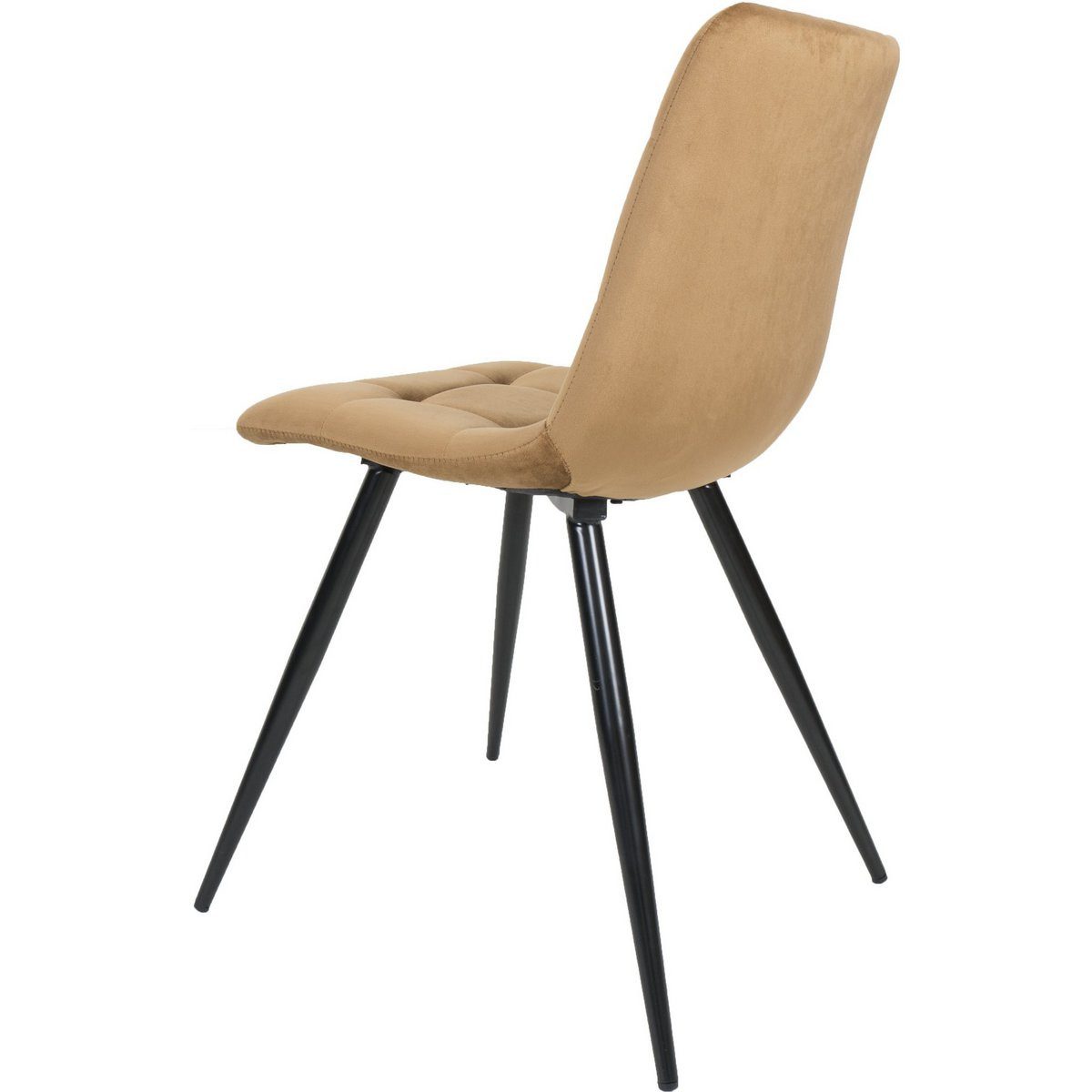 Vintagehaus Esszimmerstuhl Retro Samtstuhl Squares Velvet Ocker