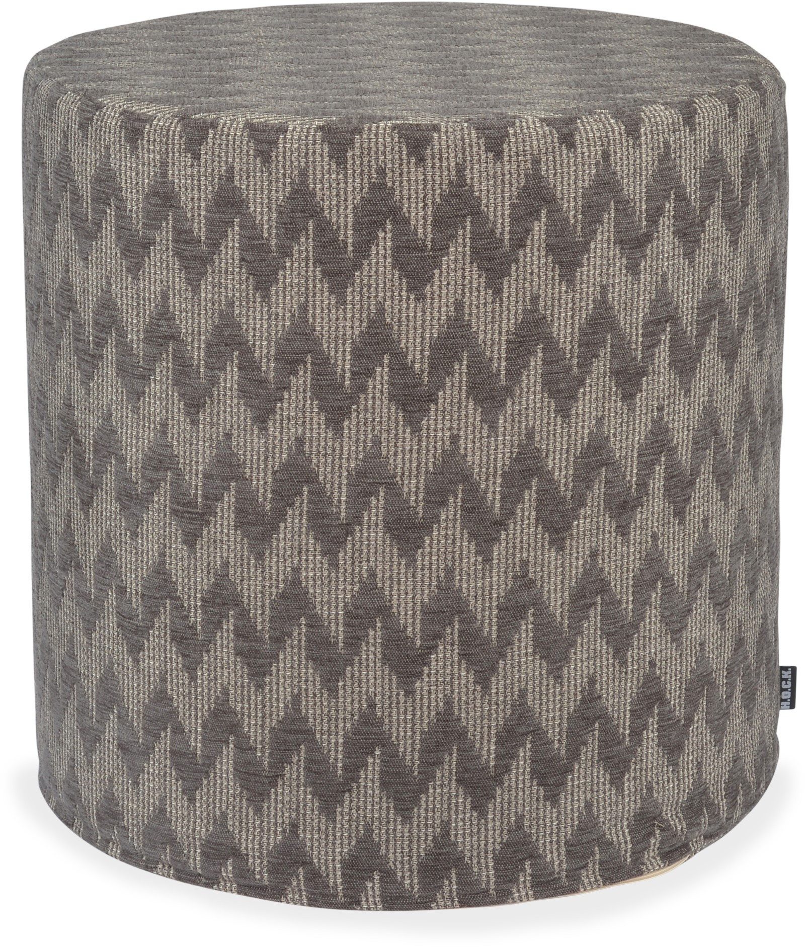 H.O.C.K. Sitzhocker H.O.C.K. Svantje Hocker Pouf Ø45x45cm grau Zick-Zack, Hocker, Barhocker & Sitzhocker, Schminktischhocker, Wohnzimmer Hocker