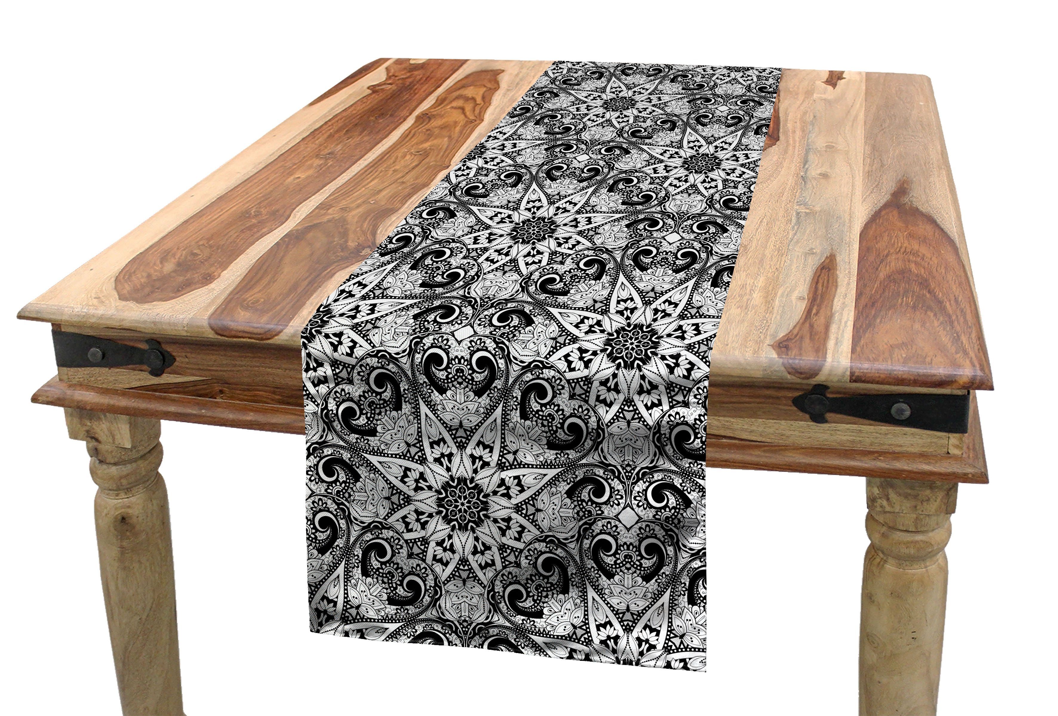 Abakuhaus Tischläufer Esszimmer Küche Rechteckiger Dekorativer Tischläufer, Mandala Eastern Muster