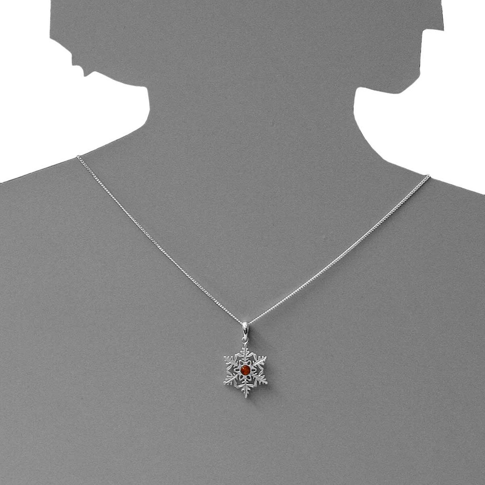 OSTSEE-SCHMUCK Kettenanhänger Ostsee-Schmuck Anhänger Schneeflocke Anhänger Schneeflocke (1-tlg)